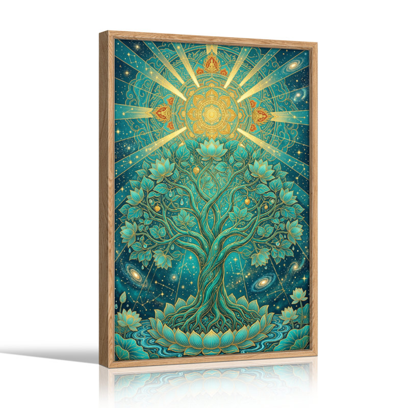Ensemble de 1 tableau sur toile Arbre Cosmique, H 48 po x l 32 po, Naturel