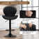 Swivel Upholstered Adjustable Height Bar Counter Stool with Metal Frame