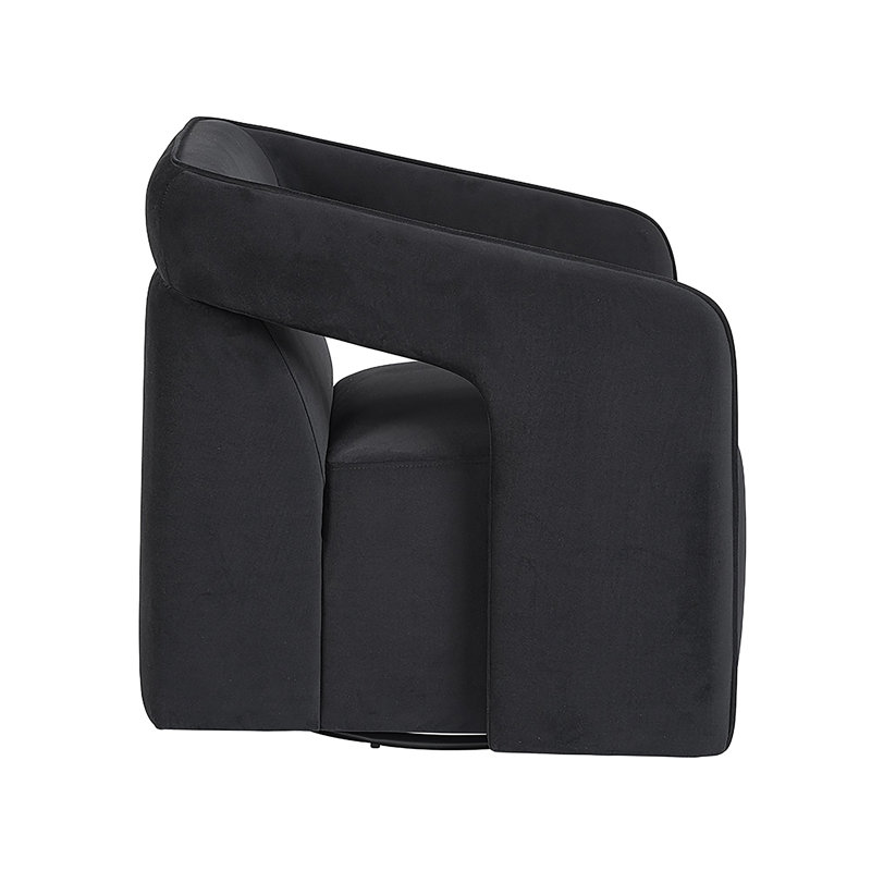 Kendrick Swivel Armchair, Black Velvet