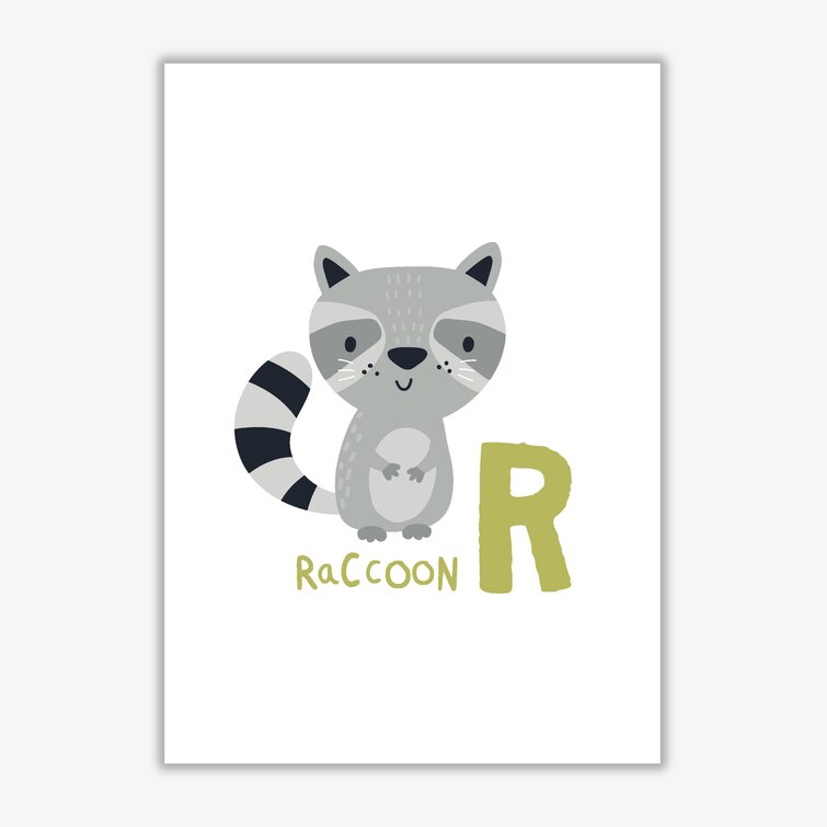 Alphabet Animals, R Is For Raccoon - Art Prints