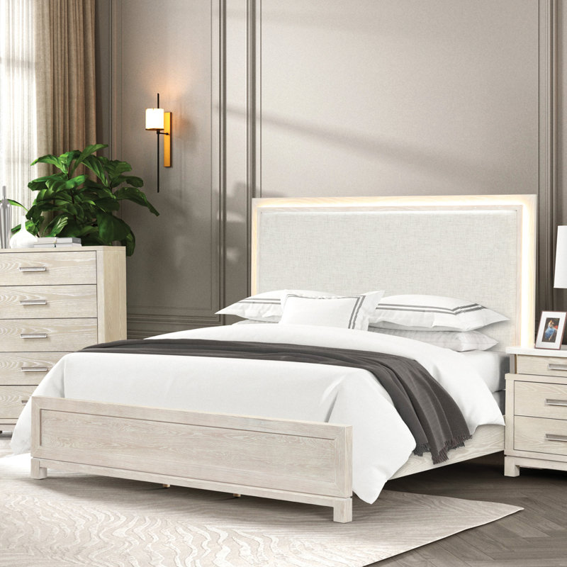 Bellamy Panel Bed With Led, Queen