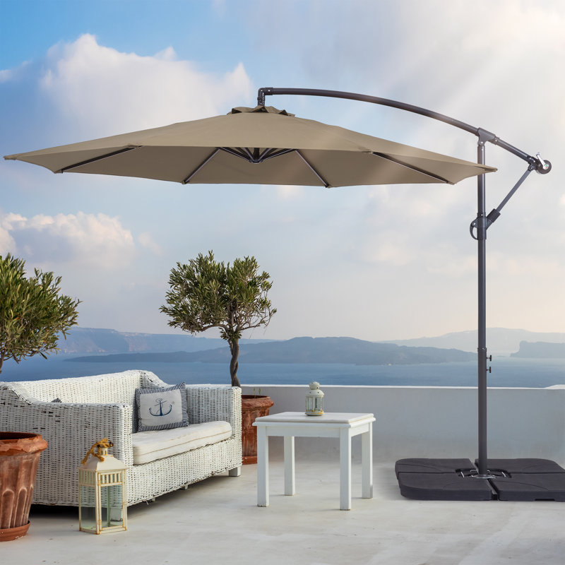 Parasol en porte-à-faux 120 po, Taupe