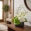 Organic Modern Arrangement with Orchids and Hydrangeas-988757372