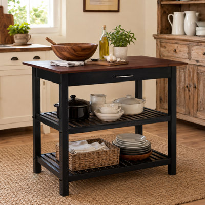 40'' Kitchen Island, Solid Hardwood Top