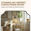 Modern Curved Corner Rectangle Bathroom Vanity Mirror | Stainless Steel Frame-440042836-440042842