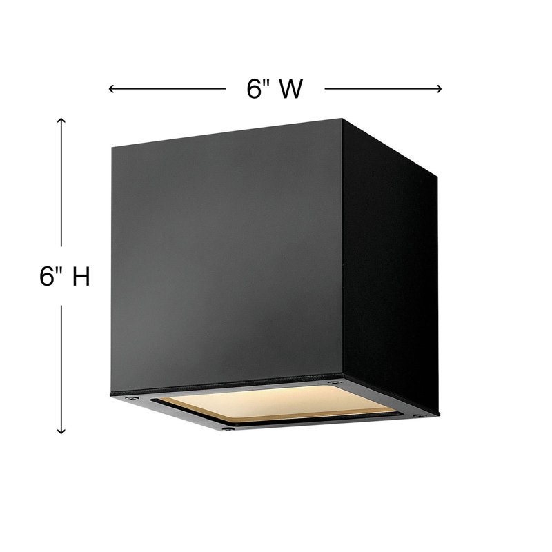Kube LED Outdoor Flush Mount, Satin Black, Two-Sided