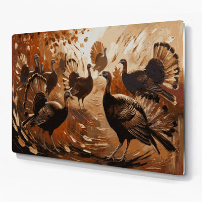 «Thanksgiving Turquie», silhouettes et illustrations, art mural en métal brun