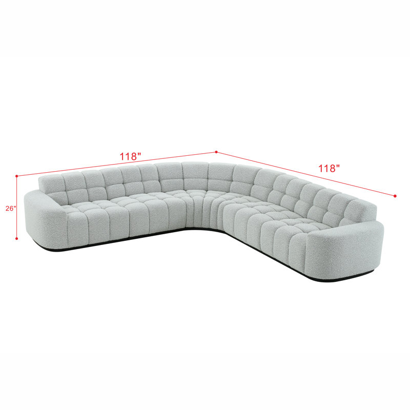Canapé courbé Farny, H 31 po x l 118 po x P 118 po