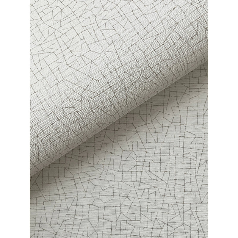 Papier peint Cary White Petite Maze, Beige