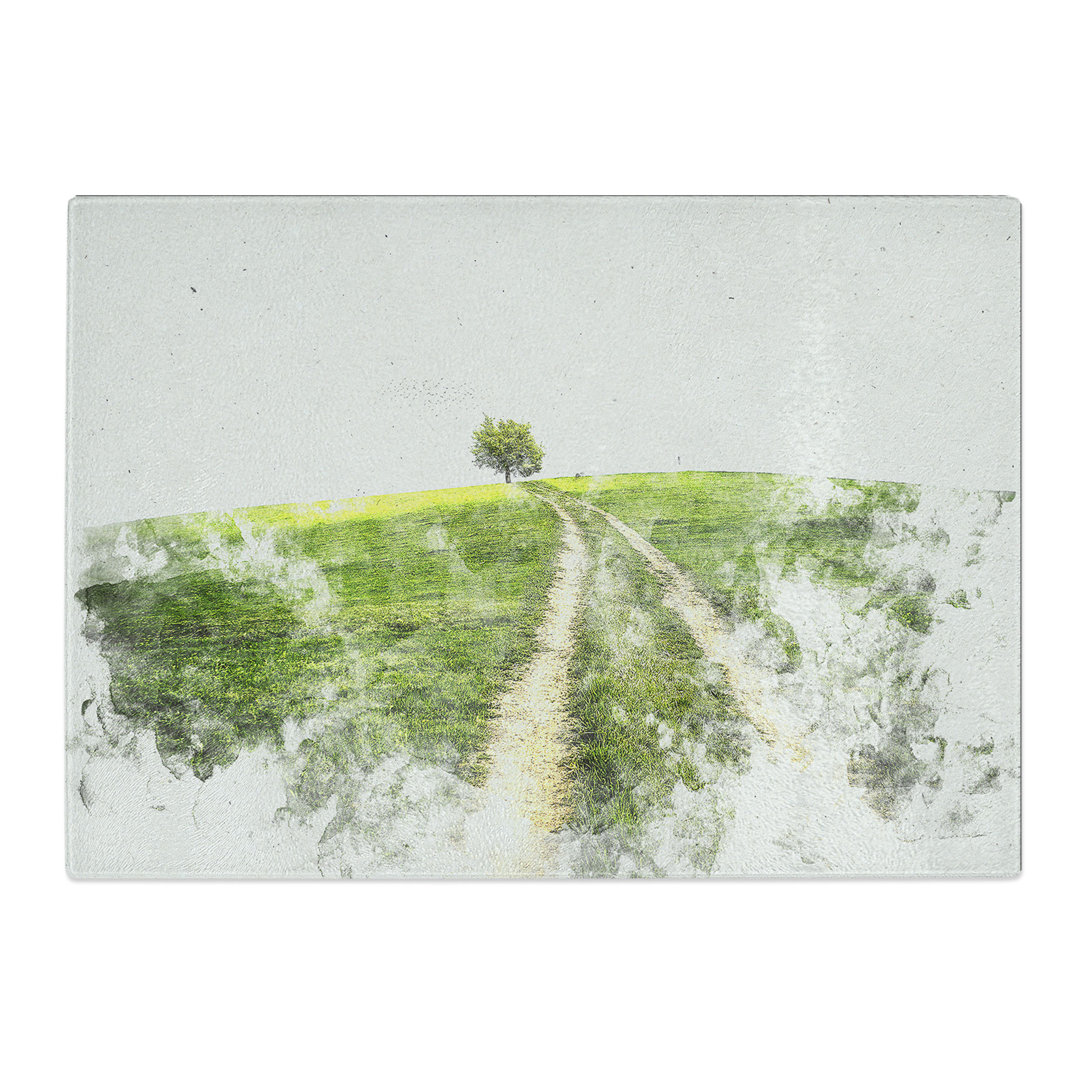 Tempered Glass Path to a Lone Tree Chopping Board