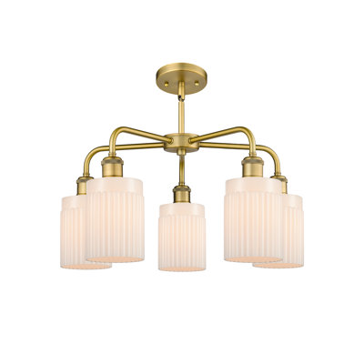 Neco 5 - Light Steel Dimmable Drum Chandelier