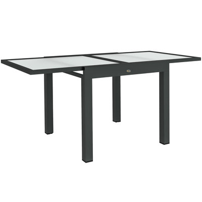 Rectangular Metal Extendable Outdoor Dining Table , 160cm W 80cm D