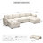 Velvet & Plush Wide Modular Sectional Sofa With Ottomans, L U Shaped Livingroom Sofa-1282436934