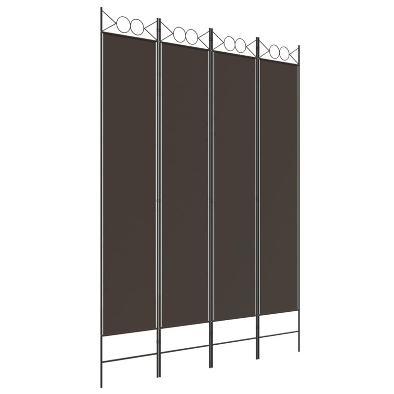 Casida Folding Room Divider, 4, 160 x 220 cm, Brown