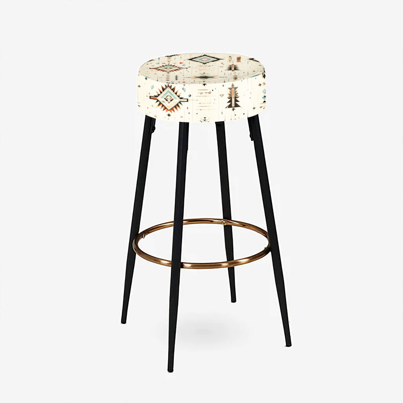 Tribal Nomad Boho Motif I - Ensemble de 2 tabourets géométriques
