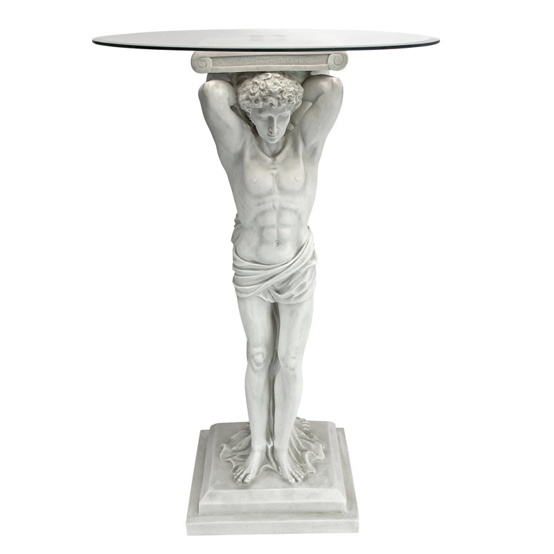 Glass Top Figurine End Table