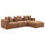 Canapé modulaire avec repose-pieds Hani, brun riche, 10 coussins Hani