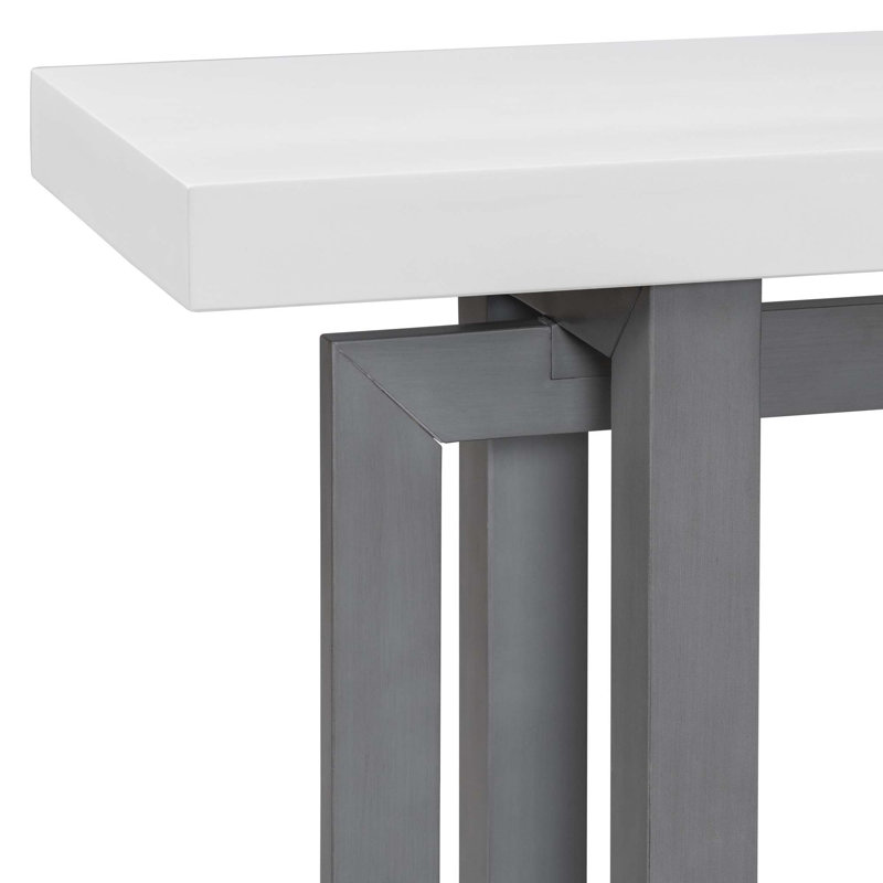 Console 59 "en bois massif, Gris foncé, Blanc
