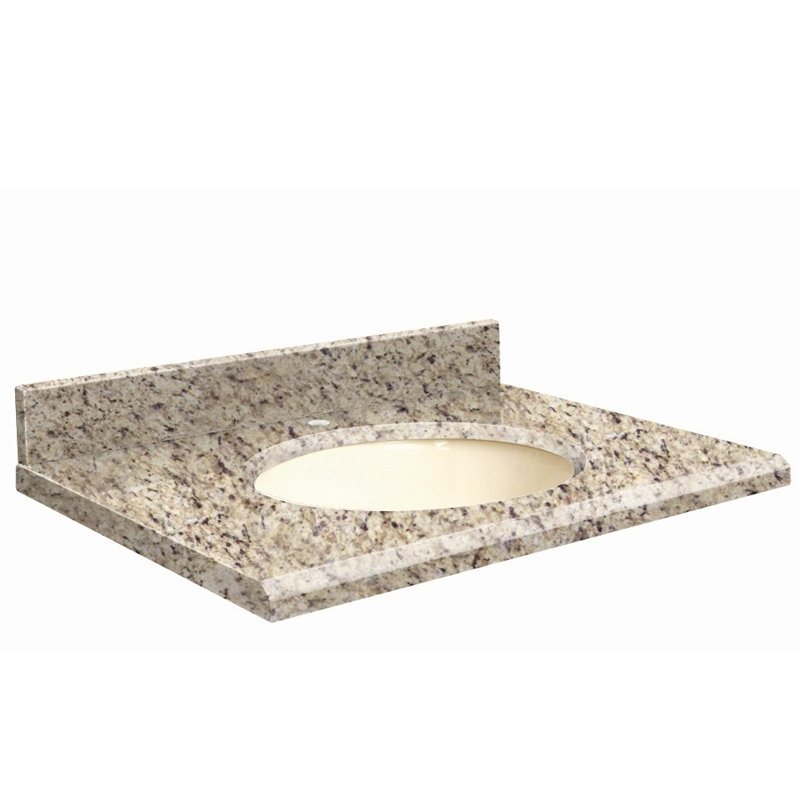 Dessus de salle de bain simple 25 po meuble-lavabo, Simple, Biscuit, Jaune parfait