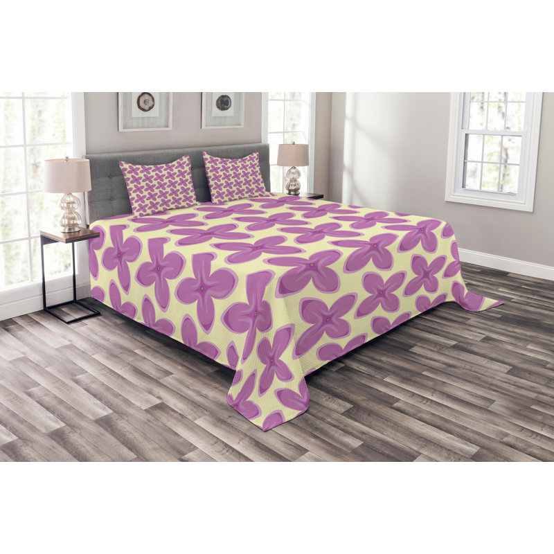 Farmhouse / Country Polyester Floral Coverlet, Queen Coverlet + 2 Shams