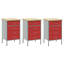 Set Of 3, Wood-Like Grain Steel,-654026555