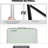 24" Adjustable Height Folding Table with Carry Handle for Indoor & Outdoor Use, White-1474652051