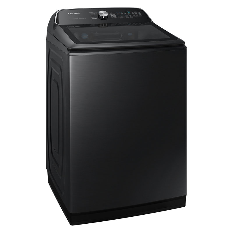 Samsung 5.4 cu. ft. Extra-Large Capacity Smart Top Load Washer with ActiveWave™ Agitator and Super Speed Wash, Brushed Black