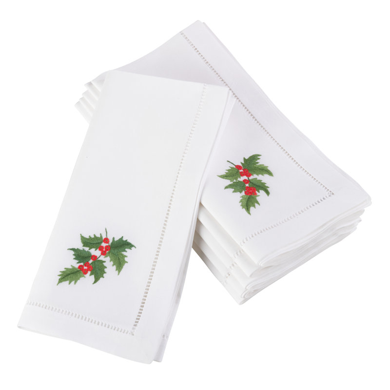Serviette en coton 20 po broderie brodée Villasenor