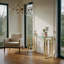 Console en verre d'acier inoxydable, table d'appoint repas doré transparent BS-02-958835936