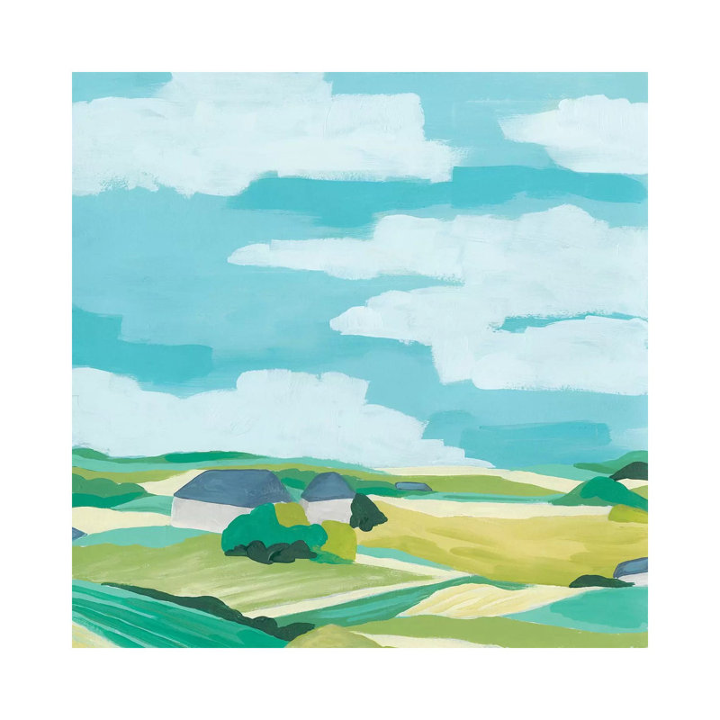 Village Valley I by June Erica Vess - Wrapped Canvas Gallery-Wrapped Canvas Giclée, 45.72 cm H x 45.72 cm W
