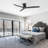 52" Indoor 3 Solid Wood Blade DC Motor Low Profile Ceiling Fan No Light, Remote Control, Black-2076703129