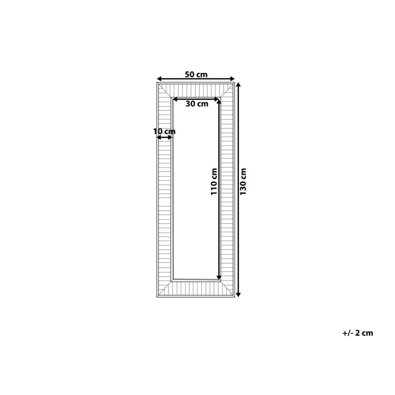 Jerrod Flat Wall Mirror, Dark Wood