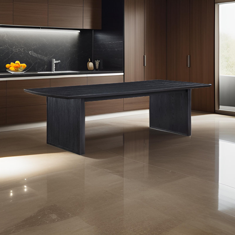 Jack 64-82 Inch Dining Table, Rectangular, Removable Extension Leaf, Black