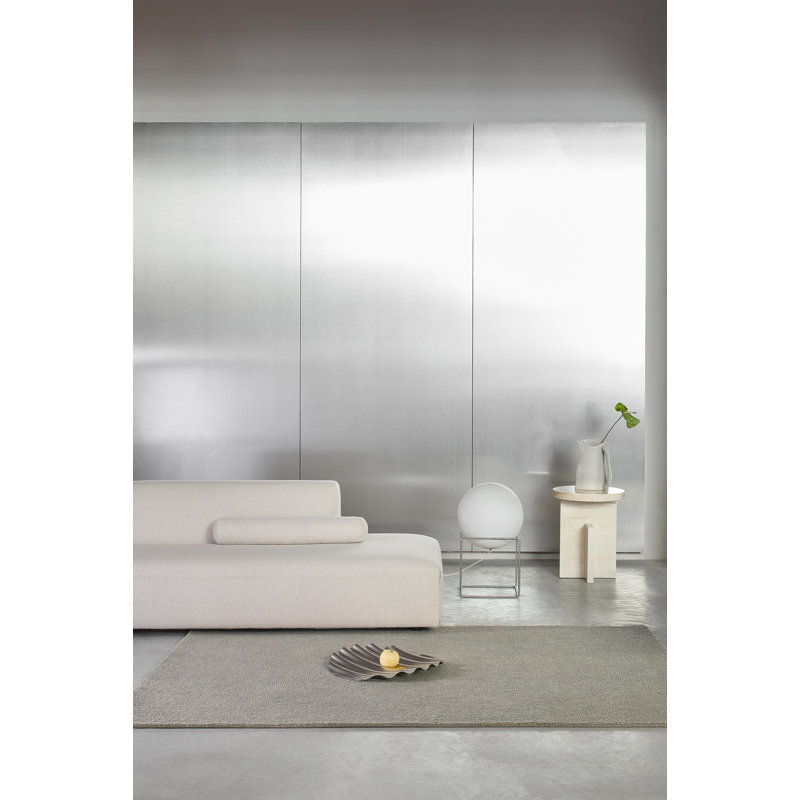 Hand Tufted Wool Area Rug in Pebble, Rectangle 4'7" x 6'7"