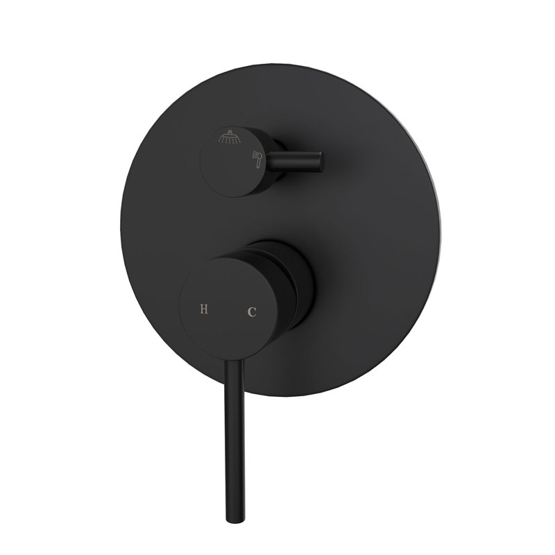 Ensemble de robinet de douche avec douche à main Aquata Rain Fall (valve incluse), Noir mat