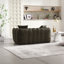 Pouf géant de 168 cm en chenille vert olive - Canapé deux places avec coussins, canapé en mousse confortable-952939500