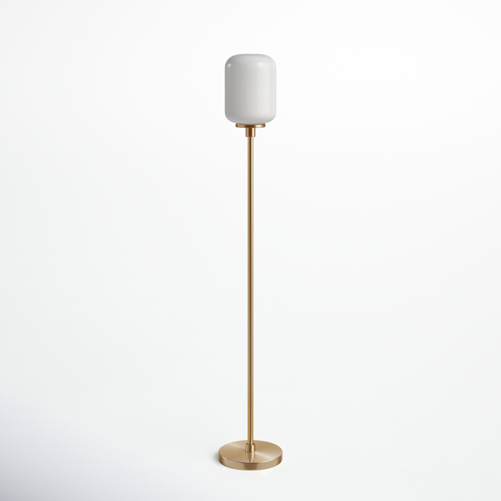 Boystown 69'' Floor Lamp, Brass, White