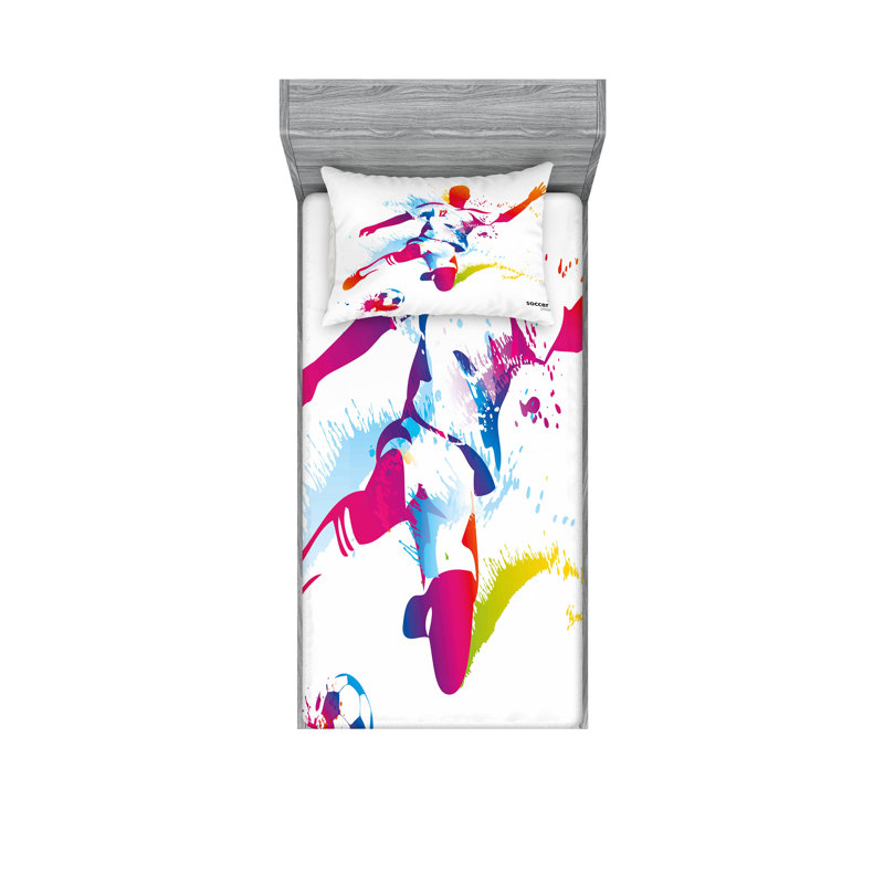 Multicolore drap-housse et coussin décoratif Ambesonne Sports Lover, Twin Sheet Set + 3 Additional Pieces