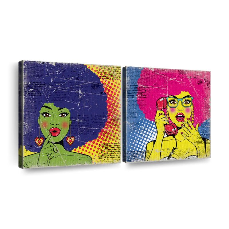 «Retro Comic Women», reproduction sur toile, H 21 po x l 10 po x P 1,25 po