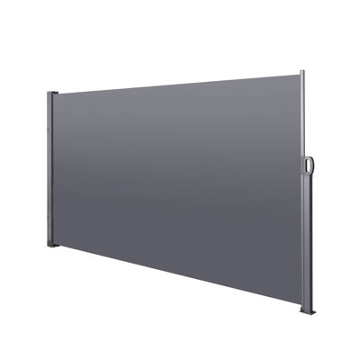 Auvent latéral rétractable 138 po x 71 po, gris, imperméable et avec écran d'intimité 138 po x 71 po, pour balcon, terrasse - gris