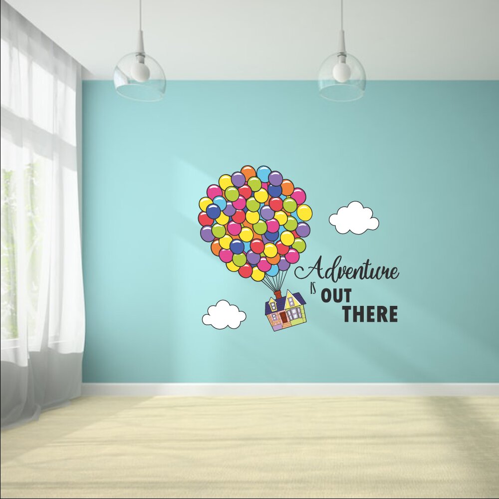 Adventure Balloon House Up Movie Cartoon Quotes Decors Wall Sticker Art Design Decal for Girls Boys Kids Room Bedroom Nursery Kindergarten Home Decor