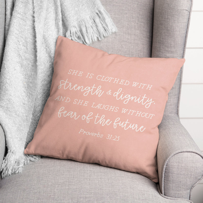 Clothed With Strength Dignity Indoor / Outdoor Pillow, 14"H x 20"W, Rectangle
