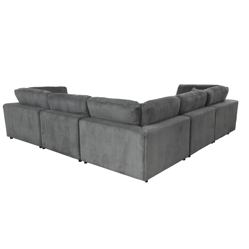 Canapé modulaire Middale, Midnight Gray Corduroy