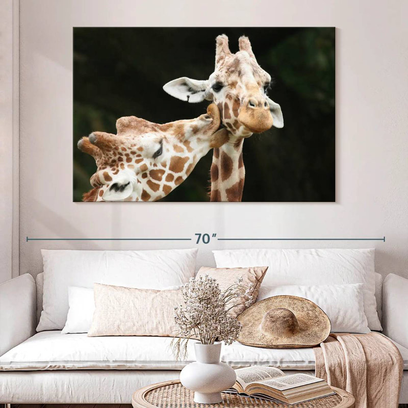 Kissing Giraffes, 32" H x 48" W