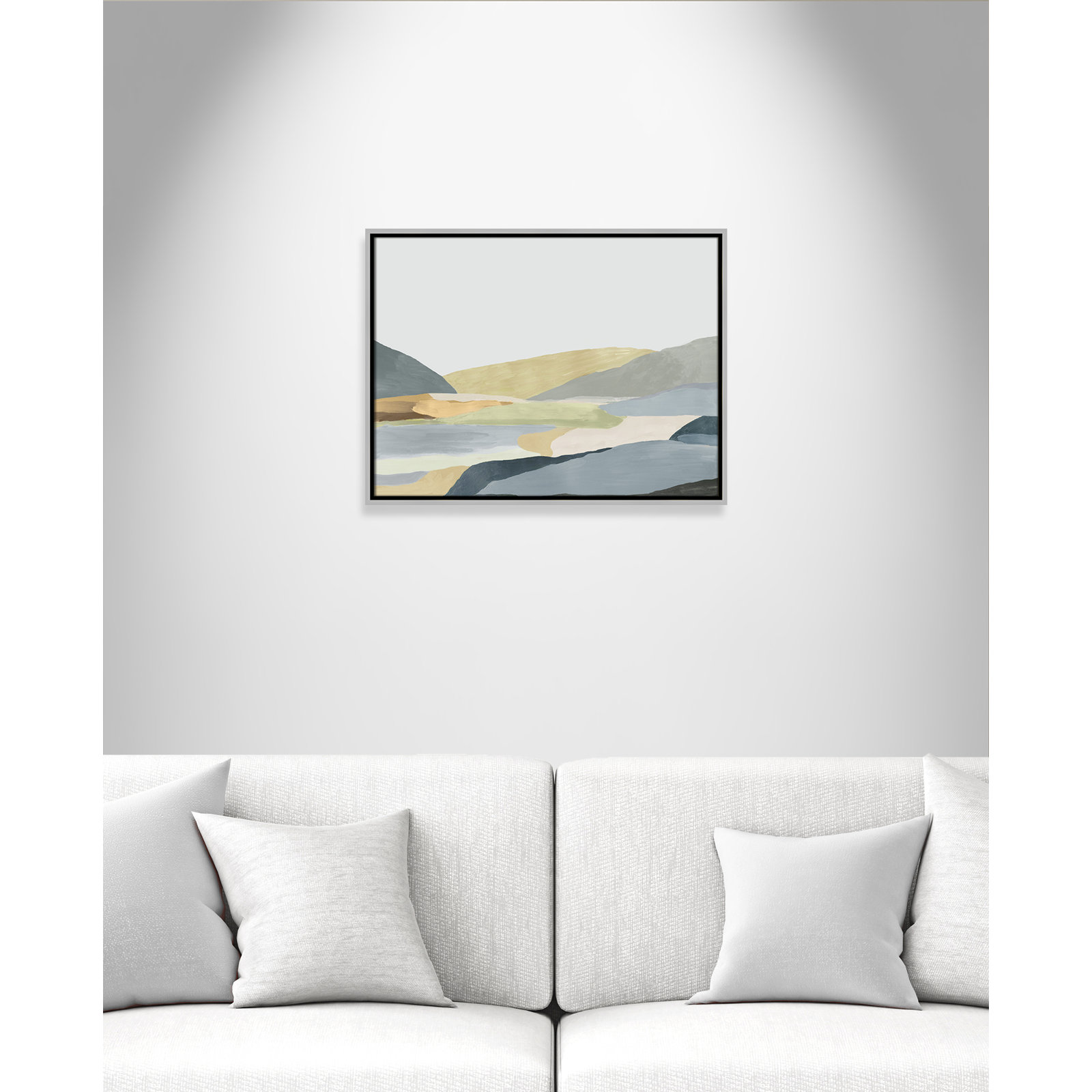 Blair "Warm Hills II" Painting, 19.5" H x 25.5" W x 2" D, Silver Canvas