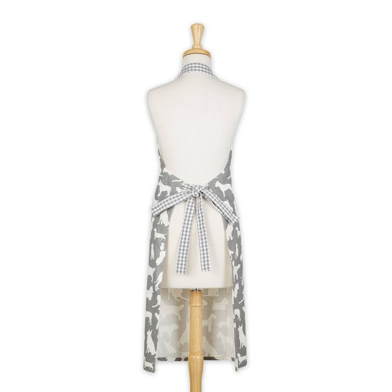 No Pattern Cotton Bib Apron, Gray