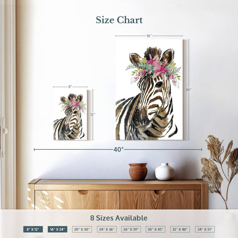 Brampt Crowned Zebra, 12" H x 8" W