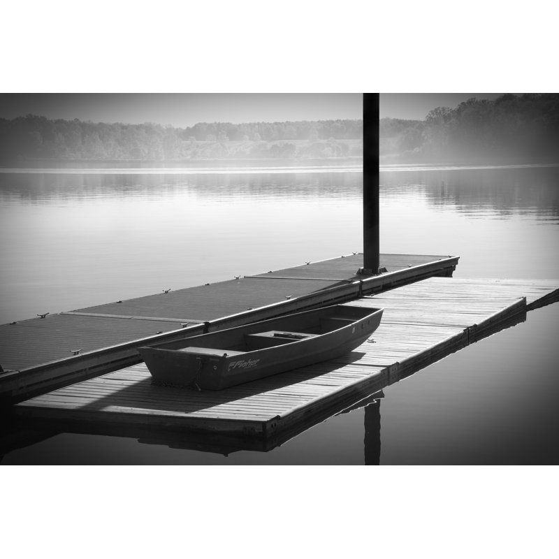Boat And Fog - Wrapped Canvas Print, 81cm H x 122cm W x 3.8cm D