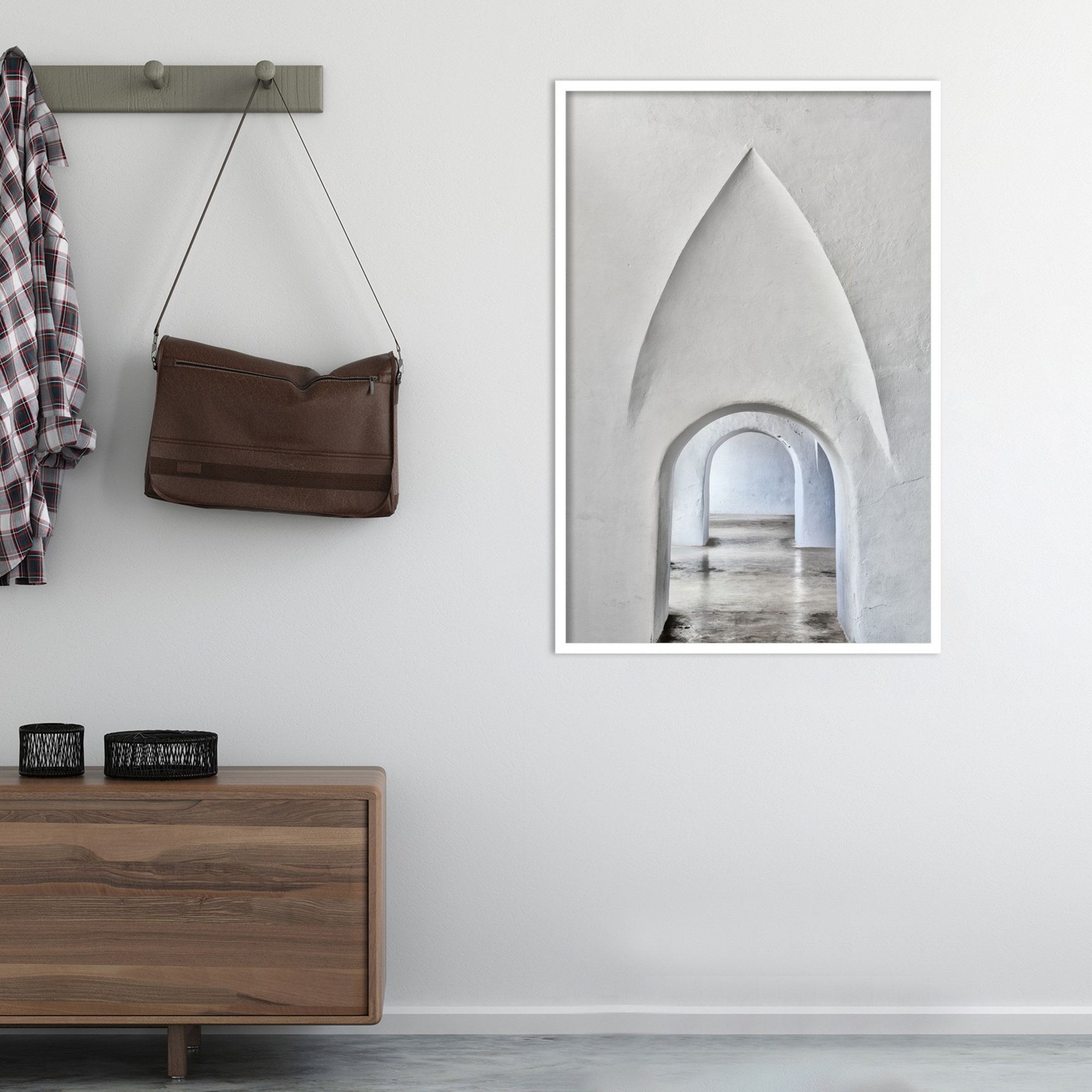 Through Old San Juan by Golie, 41" H x 28" W, White Framed