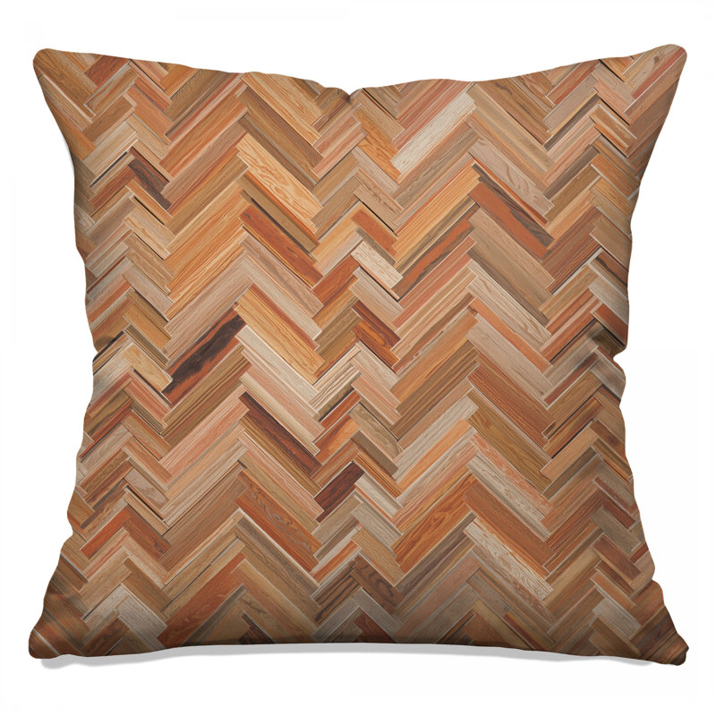 Coussins décoratifs à chevrons en bois, 14 X 14 pouces